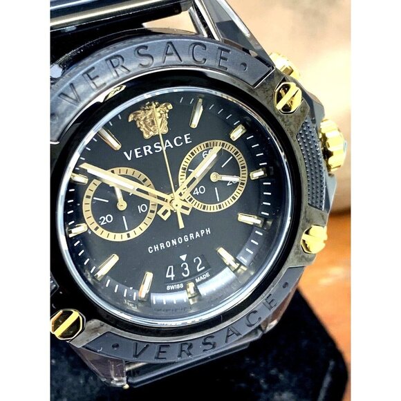 Versace Men's Watch VEZ700421 Icon Active Swiss Quartz Chronograph Gold … - Picture 13 of 14